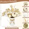 Grandeal Light Timer Fall Decor Table Centerpiece Potted White Maple Arrangement in Metal Pitcher Neutral Rustic Artificial White Pumpkin Berries Fall Decoration for Home Mantel Autumn Thanksgiving We