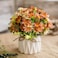 TKAS Artificial Flowers Fake Flowers Silk Rose Bouquets Decoration with Ceramics Vase for Table Home Office Wedding Champagne Flowers