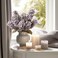 Ttranewsoo Fake Flowers Hydrangea Silk Flowers with Stems Fake Grayish Hydrangea Artificial Flowers Winter Flowers Artificial for Decoration Vase Decor 24Grayish Purple 8PCS Wthout Vase