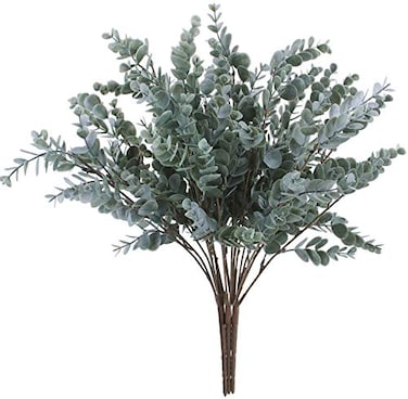 OUTLEE 3 Pack of Artificial Eucalyptus Stem Shrub Faux Eucalyptus Leaves Spray Artificial Greenery Stems Fake Silver Dollar Branches Plants for Home Wedding Decor 177 Tall