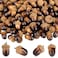 Syhood 300 Pieces Artificial Acorn Decor Fake Nutty Craft Mini Acorn with Natural Cap Fruit Props Simulation for Fall Home Kitchen Decor Autumn Thanksgiving WeddingDark Brown