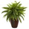 Nearly Natural Boston Fern Artificial Plant in Decorative Planter