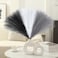 Ureymx Faux Pampas Grass Decor 177 Inch 6pcs Artificial Pampas Grass Fluffy Home Decor Short Vase Room Decor pompous Grass Flower Arrangement for Boho Home Wedding Decoration BlackWhiteGrey