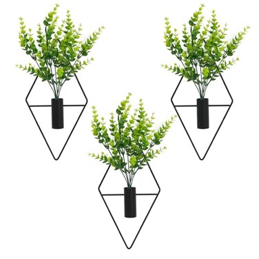 Neiteli 3 Pcs Wall Plants Artificial DecorBoho Wall DecorHome Office Living Room Wall DecorEucalyptus