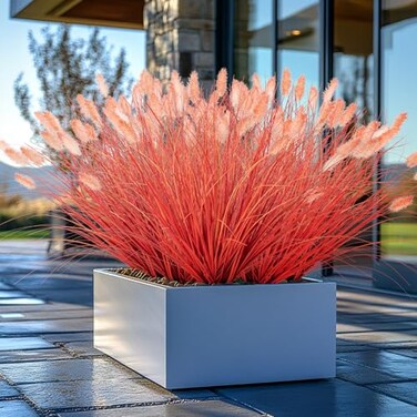 Ttranewsoo Fake Grass Fall Flowers Artificial Shrubs Artificial Grass Wheatgrass Cattails Fake Grass Decorations Artificial Plants Ornamental Grass Outdoor Grass Green Leafy Decorations 12PCSOrange