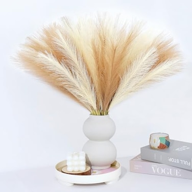 MUUNC Pampas Grass Decor 30 Pcs 217 Inch Faux Brown Pampas Grass Bulk Artificial Dried Flowers Small Vase Filler Pompas Grass