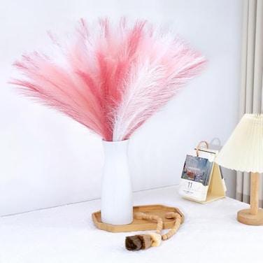 MUUNC Pink Pampas Grass Decor 30 Pcs 217 Inch Faux Pampas Grass Bulk Artificial Dried Flowers Small Vase Filler Pompas Grass