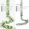 HIAGROW 6FT Eucalyptus Garland with Flowers 4 Pack Greenery Hanging Summer Eucalyptus Garland Suitable for Table Wedding Backdrop Arch Wall Party Thanksgiving UV Protected Indoor Outdoor Decorations