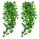 DomeStar 2PCS Fake Vines Fake Pothos Hanging Plants Ivy Vines Artificial Greenery for Home Kitchen Wall Decor Aesthetic Home Decor No Baskets