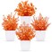 Der Rose 4 Pack Fall Fake Plants Mini Artificial Greenery Potted Plants Fall Decorations for Home Decor Indoor Office Table Room Farmhouse Bathroom Fall Decor