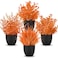 Der Rose Fall Fake Plants 4 Packs Artificial Plants Small Faux Plants Black Bathroom Accessories Fall Decorations for Home Bathroom Home Office Desk Fall Decor Indoor