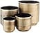 KALALOU NDE1090 Set of Aged Finish Metal Flower Pots One Size Brass
