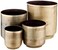 KALALOU NDE1090 Set of Aged Finish Metal Flower Pots One Size Brass