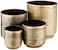 KALALOU NDE1090 Set of Aged Finish Metal Flower Pots One Size Brass