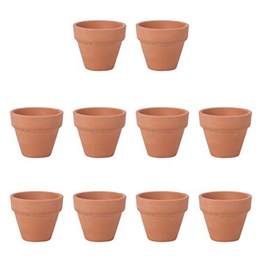OUNONA 10Pcs Terracotta Pot Clay Ceramic Pottery Planter Cactus Flower Pots Succulent Nursery Small Pots 18 x 16 Inch