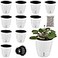 Planterhoma 5 Inch Self Watering Pots for Indoor Plants 10 Packs African Violet Pots with Indicator Black Wick Pot with Drainage Holes Self Watering Planters for Orchid Devils Ivy White