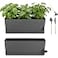 KvyusFlourish 2 Pack Rectangle Self Watering Pots for Indoor Plants 17 Inches Window Boxes Planters Rectangular Flower Pots Herb Large Plant Pots with Drainage Holes and Saucers Windowsill Planter Gre