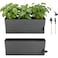 KvyusFlourish 2 Pack Rectangle Self Watering Pots for Indoor Plants 17 Inches Window Boxes Planters Rectangular Flower Pots Herb Large Plant Pots with Drainage Holes and Saucers Windowsill Planter Gre