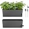KvyusFlourish 2 Pack Rectangle Self Watering Pots for Indoor Plants 17 Inches Window Boxes Planters Rectangular Flower Pots Herb Large Plant Pots with Drainage Holes and Saucers Windowsill Planter Gre