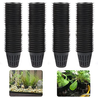 IPXEAD 50PCS 2 Inch Garden Slotted Mesh Net Cups Round Heavy Duty Net Cups Pots for Hydroponics Slotted Mesh