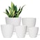 Vanslogreen Plant Pots 7656555 Inch Self Watering Planters Pots for Indoor Plants with Drainage Hole for Succulents African Violet Matte White
