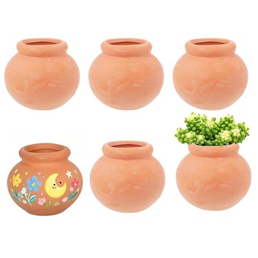 Toddmomy Mini Clay Pots 6Pcs Mini Terracotta Clay Pots Pottery Planter Miniature Flower Containers for Succulent Plants DIY Garden Dollhouse and Home Decor