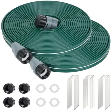 DXront Sprinkler Soaker Hose 25ft 2Pack for Garden Lawn Watering Pipe with Holes HighEfficiency WaterSaving Garden Irrigation System Drip Hose Sprinkler