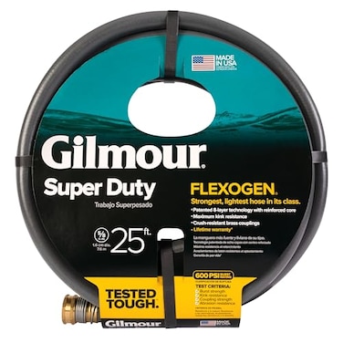 Gilmour Flexogen 58 in x 25 ft Garden Hose Heavy Duty Water Hose Flexible and Kink Resistant Outdoor Hose