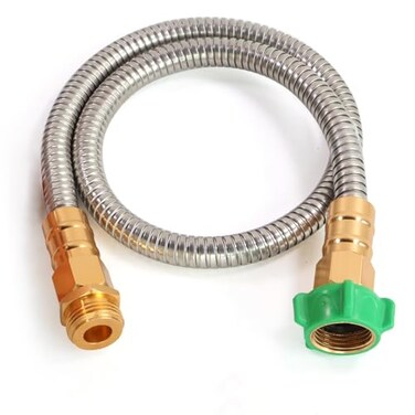 Sunifier Metal Short Garden Hose 6 ft 8 ft 12 ft Flexible Stainless Steel Leader Hose Extension Heavy Duty Water Hose Small Lightweight Hose Extender 6FT