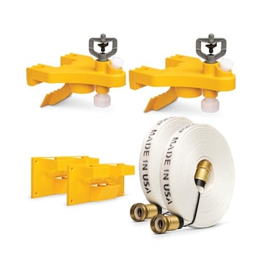 WASP Wildfire Protection Full Kit 2 Roof Sprinklers with Gutter Wall or Fence Mounting 50 Feet of Hose Soaks Rooftop and Surrounding Area for Outdoor Fire Protection