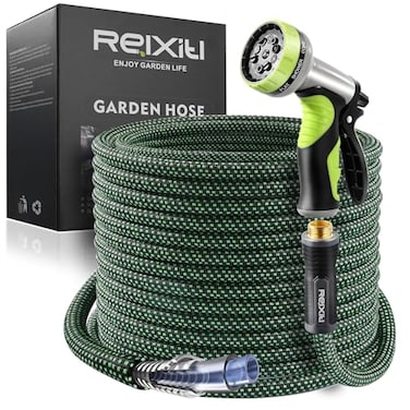 Relxitl Garden Hose Flexible Water Hose Ultra Lightweight NonExpanding hose with 10 Function Sprayer Leak proof Pressure Resistant for Yard Outdoor Green 50FT