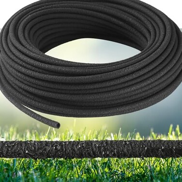 Sasylvia 200 ft 14 in Irrigation Tubing Soaker Hose System Rubber and PE Material Porous Drip Line for Watering Hydroponics Vegetable Beds Black
