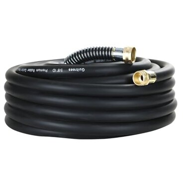 Guitrees 25FT 58 Heavy Duty Rubber Garden Hose 300psi Working 1000psi Burst HotCold Water FiveLayered Braiding for Durability Versatile for Gardening Agriculture ConstructionBlack