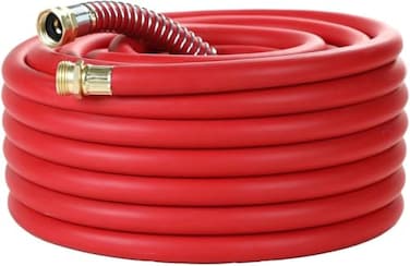 Guitrees Garden Hose 50FT x 58 Heavy Duty Rubber Hose Water Hose with FiveLayered Braiding HotCold Water 1000PSI Burst 200PSI Working Red