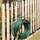 MINGFANITY Garden Hose Holder for Outside Yard Hang Over The Door and Fence Holds Up to 150Ft Black