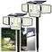 HAARAY Solar Outdoor Lights with Stakes 2500LM 180 PIR Motion Sensor 360 Wide Angle Illumination InGround or Wall Mount IP65 Waterproof 3 Modes 236 LEDs Security Flood Light 2 Pack