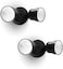 LUTEC 2 Packs P6221B 2000 Lumen 18 Watt 28 LED DualHead Flood Light Outdoor Waterproof Exterior Security Wall Light for Patio GardenYardBlack