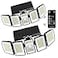 GeoMade Solar Outdoor Lights Flood Light Motion Sensor Dusk to Dawn Solar Spotlights Outdoor Waterproof 300 Security LED Remote Control 5 Head 270 Spot lamp for Wall Backyard 2 Pack