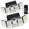 GeoMade Solar Outdoor Lights Flood Light Motion Sensor Dusk to Dawn Solar Spotlights Outdoor Waterproof 300 Security LED Remote Control 5 Head 270 Spot lamp for Wall Backyard 2 Pack