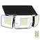 intelamp Solar Flood Lights Outdoor Waterproof 6000mAh 1200LM Solar Powered Dual Motion Sensor LED Lighting Dusk to Dawn Security Floodlight Exterior with Remote for Outside Garden House Yard Porch