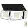 intelamp Solar Flood Lights Outdoor Waterproof 6000mAh 1200LM Solar Powered Dual Motion Sensor LED Lighting Dusk to Dawn Security Floodlight Exterior with Remote for Outside Garden House Yard Porch