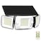 intelamp Solar Flood Lights Outdoor Waterproof 6000mAh 1200LM Solar Powered Dual Motion Sensor LED Lighting Dusk to Dawn Security Floodlight Exterior with Remote for Outside Garden House Yard Porch
