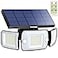 intelamp Solar Flood Lights Outdoor Waterproof 6000mAh 1200LM Solar Powered Dual Motion Sensor LED Lighting Dusk to Dawn Security Floodlight Exterior with Remote for Outside Garden House Patio
