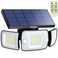 intelamp Solar Flood Lights Outdoor Waterproof 6000mAh 1200LM Solar Powered Dual Motion Sensor LED Lighting Dusk to Dawn Security Floodlight Exterior with Remote for Outside Garden House Patio