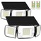 intelamp Solar Flood Lights Outdoor Waterproof 6000mAh 1200LM Solar Powered Dual Motion Sensor LED Lighting Dusk to Dawn Security Floodlight Exterior with Remote for Outside Garden House Patio