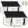 intelamp Solar Flood Lights Outdoor Waterproof 6000mAh 1200LM Solar Powered Dual Motion Sensor LED Lighting Dusk to Dawn Security Floodlight Exterior with Remote for Outside Garden House Patio