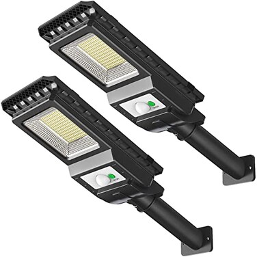 Engrepo Solar Lights Outdoor 1000LM 156 LEDs Solar Powered Motion Sensor Light Security Waterproof Solar Flood Light for Yard Fence Garden Patio Front Door Shed Deck Path 2 Pack