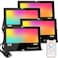 MELPO LED Flood Light Outdoor 800W Equivalent 8000LM Smart RGB Landscape Lighting with APP Control DIY Scenes Timing Warm White 2700K Color Changing Uplight IP66 Waterproof US Plug 4Pack
