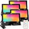 MELPO LED Flood Light Outdoor 800W Equivalent 8000LM Smart RGB Landscape Lighting with APP Control DIY Scenes Timing Warm White 2700K Color Changing Uplight IP66 Waterproof US Plug 4Pack