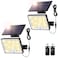Gusicil Solar Lights Outdoor Waterproof IP65 172LED 9000K 3Modes Split Solar Motion Sensor Light Outdoor with Remote Dusk to Dawn Solar Flood Lights outdoor for YardPatioGarden2 Pack Warm White
